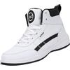 XOUSAEKM Scarpe da ginnastica alte da uomo, leggere, alla caviglia, per atletica, camminata, corsa, con suola antiscivolo, casual, comode, in pelle, scarpe sportive all'aria aperta, eleganti e versatili