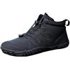 Generisch Scarpe invernali da uomo, scarpe da ginnastica imbottite, scarpe da trekking, suola piatta, tinta unita, antiscivolo, invernali, morbide, leggere, per attività all'aria aperta, Nero , 39 EU