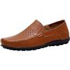 Generisch Loafers, scarpe estive da uomo, traspiranti, in pelle, da uomo, con suola piatta, per il tempo libero, comode, senza camminata, antiscivolo, tinta unita, casual