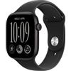 Apple Watch Series 12 GPS, cassa 42 mm in alluminio nero con cinturino Sport nero M/L