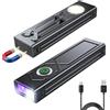 EOIWUY 1300 LM Torcia LED Ricaricabile, 4-in-1 Portatile Flashlight | Torcia LED Potente Professionale, Design Piatto & Clip Magnetica, per Emergenza Casa/Campeggio/Rilevazione Urine Animali