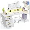 Klyvvo 160x50cm Rettangolare Gaming Scrivania con Libreria, LED per Lavorare