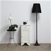 Kiamami Valentina Mobile Bagno Shabby Bianco Decapè con Cassetto e Anta | L 33,5 x P 34 x H 80 cm, struttura in truciolare, anta in pioppo massello, pomolo ceramica, ripiano vetro