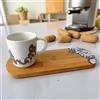 Ingrosso e Risparmio Bomboniera Matrimonio 1 pz Sottopentola in Legno Bamboo con Tazza Mug Colorati Idea Regalo Anniversario Accessori Personalizzabile Cucina Stile