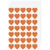 FINDAT Adesivi a Cuore Arancioni 25 mm in Vinile, 700 Pezzi | Per biglietti e regali di San Valentino. Scrivibili con pennarello a base d'olio. Resistenti ad acqua, olio e strappi