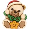 THUN, Teddy con Stella in Ceramica di Alta Qualità, Versione Piccola, Collezione Natale, Statuine da Collezione, Idea Regalo per Natale, 7,5 x 6,5 x 8,5 cm