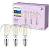 Philips LED Classic Lampadina Sferetta, equivalente a 40 W, trasparente, attacco E14, Luce Bianca Calda 2700K, confezione da 3