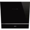 Smeg Cappa a parete KV26N finitura vetro nero da 60 cm