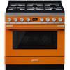 Smeg Selection Smeg S Cucina CPF9GPOR con forno pirolitico termoventilato e piano cottura gas finitura arancione da 90x60 cm