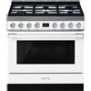 Smeg Selection Smeg S Cucina CPF9GPWH con forno pirolitico termoventilato e piano cottura gas finitura bianco da 90x60 cm
