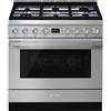 Smeg Selection Smeg S Cucina CPF9GPX con forno pirolitico termoventilato e piano cottura gas finitura inox da 90x60 cm