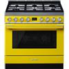 Smeg Selection Smeg S Cucina CPF9GPYW con forno pirolitico termoventilato e piano cottura gas finitura giallo da 90x60 cm