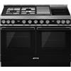 Smeg Selection Smeg S Cucina CPF120IGMPBL con doppio forno termoventilato e piano cottura misto finitura nero da 120x90 cm
