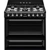 Smeg Selection Smeg S Cucina TR90BL2 con forno termoventilato e piano cottura gas finitura nero da 90x60 cm