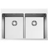 Smeg Selection PRONTA CONSEGNA - Smeg S Lavello due vasche VR12S3434RS finitura acciaio inox da 75x51 cm - Filotop/Flat