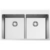 Smeg Selection Smeg S Lavello due vasche VR12S4040RS finitura acciaio inox da 85x51 cm - Filotop/Flat