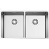 Smeg Selection Smeg S Lavello due vasche VR12S3434 finitura acciaio inox da 74x44 cm - Filotop/Flat/Sottotop