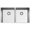 Smeg Selection PRONTA CONSEGNA - Smeg S Lavello due vasche VR12S4040 finitura acciaio inox da 84x44 cm - Filotop/Flat/Sottotop