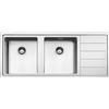 Smeg Selection PRONTA CONSEGNA - Smeg S Lavello due vasche con gocciolatoio dx LFT116D finitura acciaio inox da 117x51 cm - Filotop/Flat