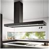Airforce Cappa a isola aspirante no drop VIS BOXY ISLAND L AN/A/180 CCVISI180006 finitura nero antracite da 180 cm
