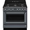 Smeg Selection Smeg S Cucina TR90GMGR con forno termoventilato e piano cottura gas finitura slate grey da 90x60 cm