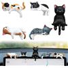 Selius Piccolo set di 5 statuette di gatti, decorazioni per computer, mini statuette di gatti