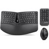 Selius Tastiera ergonomica wireless 3-in-1, mouse verticale, tastierino numerico