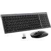 Selius Mouse wireless, 2.4 G, alluminio, tastiera sottile, layout QWERTZ