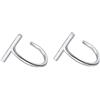 IMINI Stick T Bar Half Huggie, orecchini a cerchio in argento Sterling 925 piccolo minimalista mini cerchi cartilagine alla moda geometrico piercing per donne ragazze orecchie sensibili