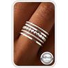 Kakonia Anelli Donna Oro Stacking 14K Placcato Oro Argento Anello Impermeabile Set Anelli Donna Fidanzamento Mignolo Pollice Fedine Fidget Anello