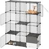 VEVOR Gabbia per Gatti a 4 Livelli 104,1 x 35,5 x 139,7 cm da Interno | Box Fai Da Te con Lettiera, Struttura in Filo Metallico Rimovibile, Colore Nero, 1-2 Gatti Furetti e Animali Piccola Taglia