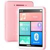 Oilsky M1 128GB Lettore MP3 Bluetooth 5.4, 2,4 Pollici MP3 Player, Rosa | Full Touchscreen MP3, Lettore di Musica Portatile con Altoparlanti e Radio FM, Sport Lettore MP3 per Bambini