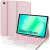 FOGARI Cover Tastiera per Samsung Galaxy Tab A11+ 2025/A9+ 2023 | Custodia Tastiera Bluetooth Rimovibile con Retroilluminazione 7 colori e Touchpad, Keyboard Wireless Portatile, Rosa