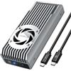 ineo Enclosure SSD USB 4.0 M.2 NVMe con ventola di raffreddamento integrata, compatibile con Thunderbolt 3/4 e USB 4/3/2 [C2598-NVMe, 40 Gbps]
