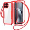 FERLAN Cover per Xiaomi 17T Pro con Cordino, 360 Gradi Antiurto Custodia con Protezione Schermo Integrata Trasparente Rugged TPU Bumper Doppia Protettiva Cover per Xiaomi 17T Pro -Rosso