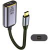 JSER USB-C Tipo-C Host a Mini Displayport Femmina Monitor Mini-DP Displays Cavo Adattatore Corto 8K 60hz per Telefono Portatile