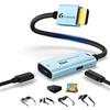 Guermok Occhiali AR HDMI a USB-C Display Adapter, convertitore video 4K | Switch 2/1, Xbox1, PS4/5 HDMI Source to USB-C Display Converter, per XREAL/Air Pro/RayNeo/Rokid, monitor portatili (blu)