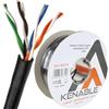kenable Cavo di Rete Ethernet Esterno CAT5e in Rame per Uso Outdoor 100m Nero Bobina UTP Impermeabile Resistente UV