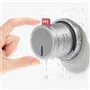 Ewa A177 Mini Altoparlante Bluetooth da Doccia Magnetico, Argento | Suono chiaro e bilanciato, IP65, supporto magnetico, manopola rotante, per doccia, cucina, palestra, viaggio e auto