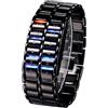 EnweMahi Orologi Binari LED, Orologio Digitale Luminoso Impermeabile, Display Ora/Data, Display AM/PM, Cinturino in Acciaio, Orologio Unico per Giovani Studenti black