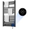 VEVOR Scaldasalviette Elettrico a Parete per Bagno con Timer da 0 a 24 ore, 11 Barre, in Lega di Alluminio, con Telecomando e App, Touchscreen, Temperatura Regolabile da 5 a 40 °C, Impermeabile IPX4