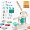 VEVOR Macchina per Spille 25/32/58 mm Sistema di Cambio Rapido Versatile, in Plastica, 300 Componenti per Bottoni, Taglierina Circolare Libretto Magico, Maniglia Rinforzata, per Realizzare Distintivi