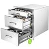 VEVOR Cassetti da Incasso per Cucina da Esterno 51,8x52x44,2 cm 3 Ripiani Mobiletto per Isola Barbecue, Bancone da Giardino, Postazione Griglia, con Manico, Organizzazione Utensili Pentole Accessori