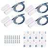 GUUZI 4 set NO/NC Cablaggio Interruttore Magnetico Sensore Porta da Incasso Contatto per Finestra Nascosta Interruttore Reed per Controllo Accessi Sostituisci Sistema di Allarme(Bianco)