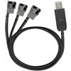 Gebildet Cavo Adattatore di Alimentazione con guaina USB step-up a 3 vie a 3pin e 4pin per ventola PC a Velocità Massima 12V