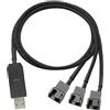 Guuzi Cavo di Collegamento per Ventola PC Full Speed 12V Step-Up USB Maschio a 3 vie 4 pin maschio, cavo Adattatore di Alimentazione con Guaina USB A a Doppio 3 pin/4 pin