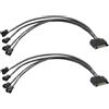 Gebildet 2Pcs Cavo Adattatore di Ventola del case del PC PMW 12V da SATA a 4vie a 3pin/4pin,3pin o 4pin(connettore PWM) a cavo di Alimentazione Ventola di Raffreddamento del Computer SATA a 15pin