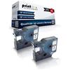 Print-Klex 2 x Compatibile Nastri per Dymo D1 45010 Labelwriter400Duo Dymo 1000 1000 Plus 2000 3500 5500 Labelmaker 4500Pocket S0720500 12mm x 7m Black-Clear Etikettenlabel - Easy Print Serie