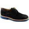 FRAU 35C1 blu scarpe uomo eleganti casual lacci camoscio
