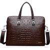 NICOLE & DORIS Borsa Porta pc Uomo Donna Borsa a Mano Tote Borsa da Lavoro | Business Borsa Messenger Pelle PU Borsa a Tracolla per Computer Borsetta Coccodrillo